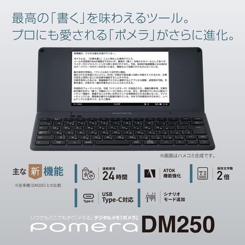 King Jim DM250 Digital Memo Pomera Professional Compact 620g Dark Gray fedEx - Picture 6 of 14