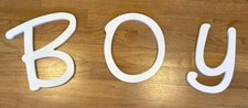White Wood  BOY  letters 9  Approx