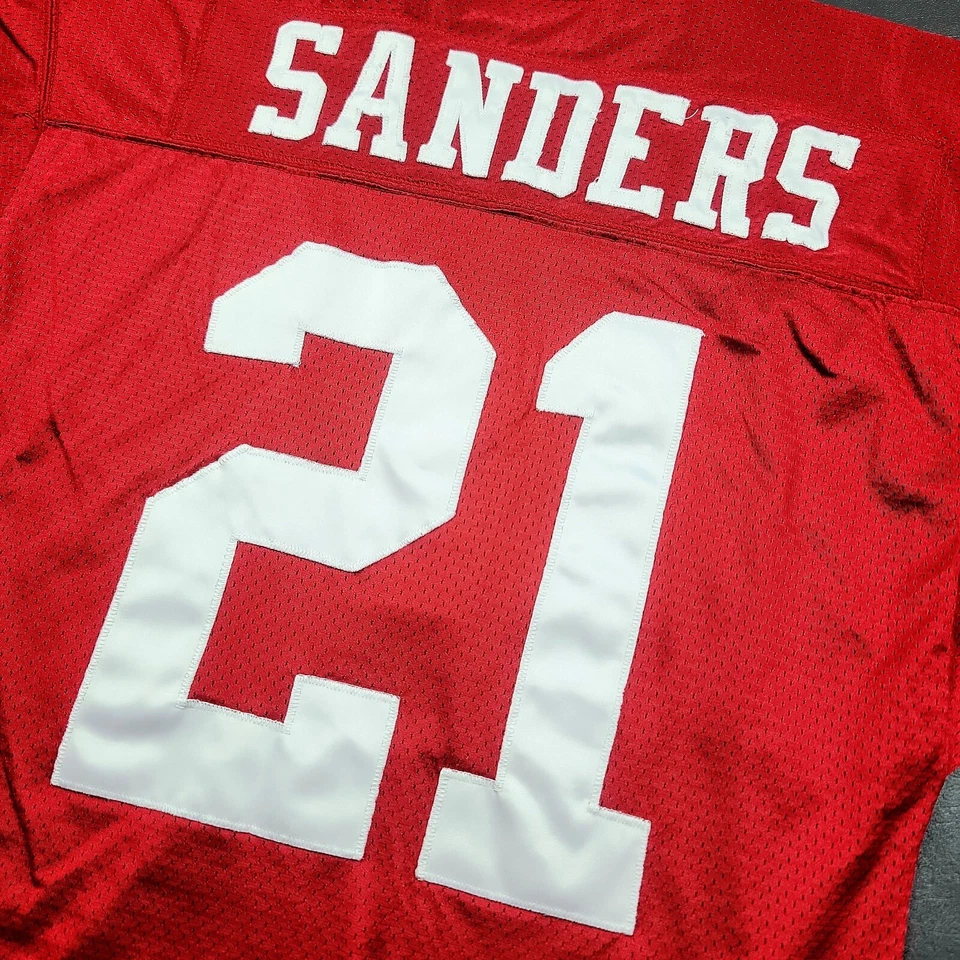 Camiseta deportiva 100 % auténtica Deion Sanders vintage Wilson 49ers Pro Line talla 46 L XL Foto 4 de 4