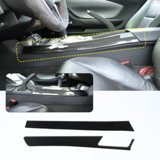 Real Carbon Fiber Gear Shift Side Panel Trim Cover For Chevrolet Camaro 2012-15