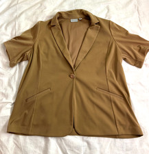 GRAVER Susan Graver LK Fusion Elbow-Sleeve Blazer Perfect Taupe Size XL