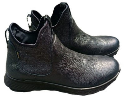 Ecco Exostrike GTX Ankle Chelsea Boots Bootie Black Waterproof Women's sz 9 EUC