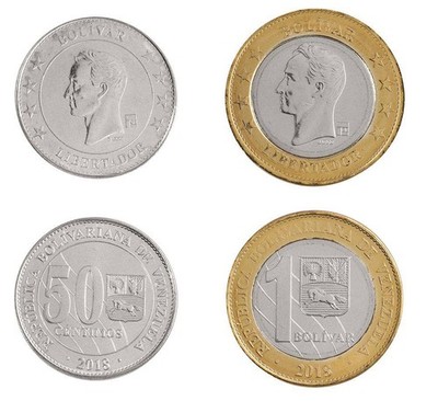 Venezuela 50 Centimos - 1 Bolivar 2 Pieces Set, 2018, Mint