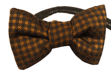 NWT TOM FORD Brown  Black Houndstooth Pre-Tied Bow Tie ITALY 4.5 "x 3"