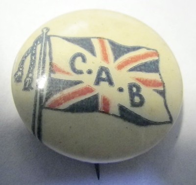 VERY OLD BRITISH UNKNOWN C.A.B PIN BUTTON