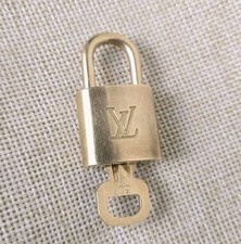 Louis Vuitton Lock  Key 307 Gold Brass Padlock Authentic