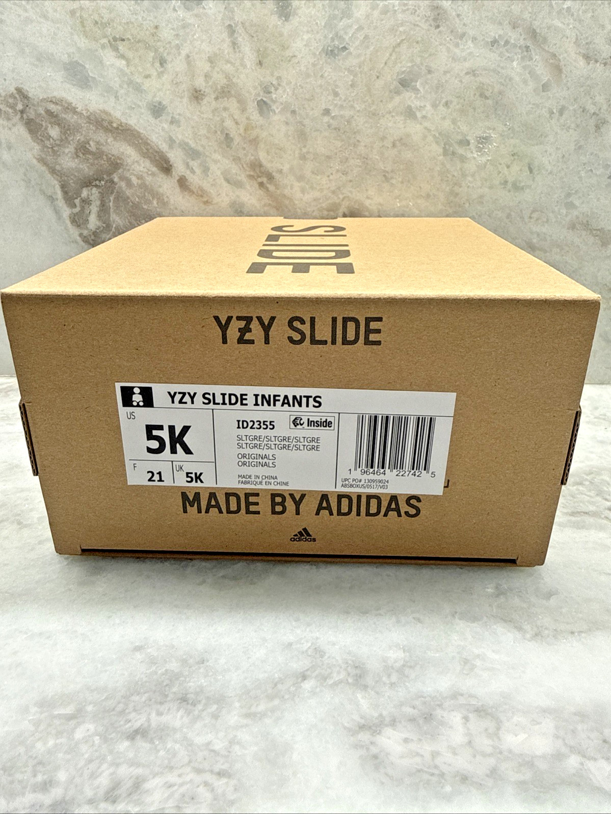 Adidas YZY SLIDE ID 2355 Slate Gray Size 5K (Infants) thumbnail 3
