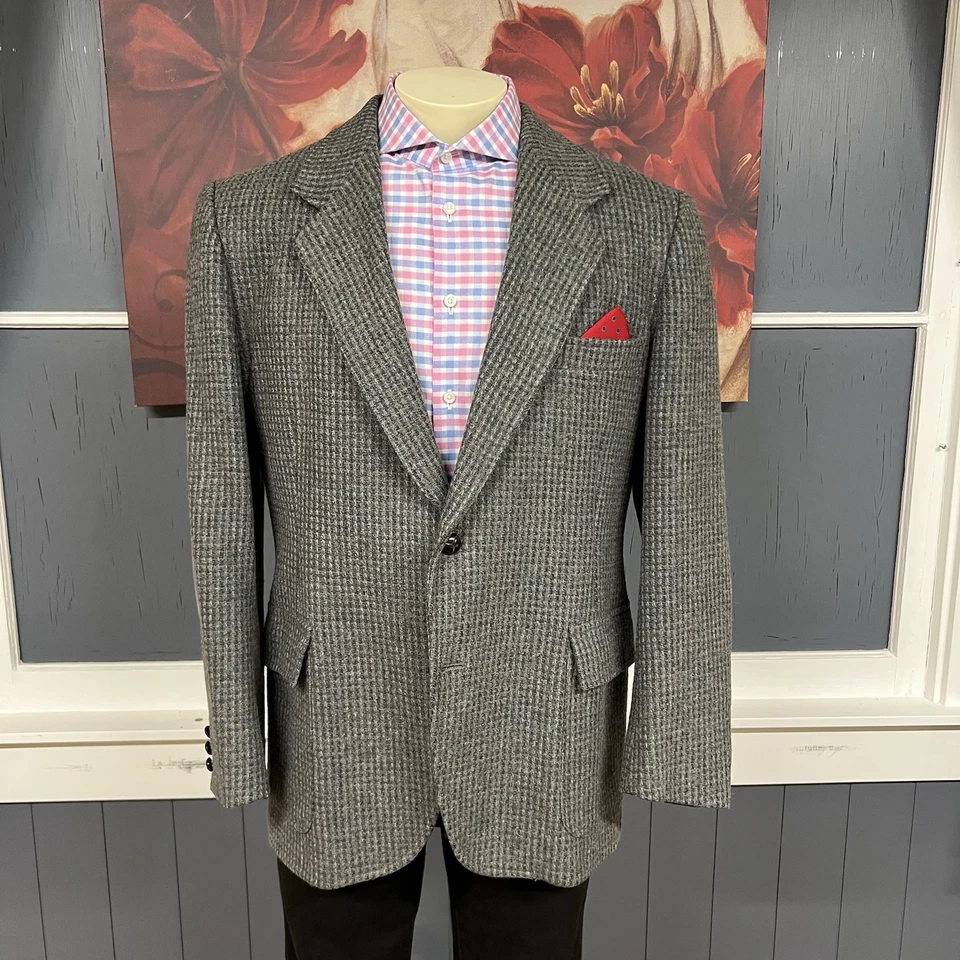 Vintage Pendleton Tweed Blazer Mens 44R Wool Green/Gray USA Western Jacket - Image 2 of 4