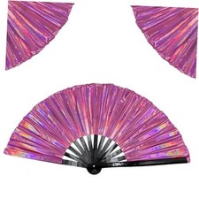 Boots on The Ground Fan,2025 New Large Holographic Folding Hand Fan Colorful