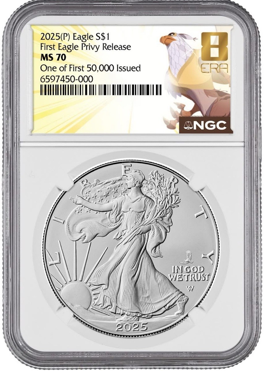 2025 (P) $1 Silver Eagle NGC MS70 First 50,000 Issued