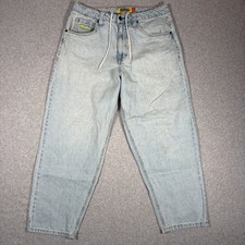 Empyre Jeans Loose Jeans Mens 30 Blue Baggy Skate Ultra Loose Fit Drawstring