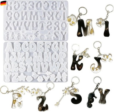 YRIHJIXQ Buchstaben Silikonform mit Löchern Alphabet Formen für Epoxidharz S