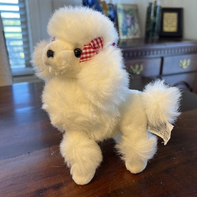 Vintage 1980's RUSS BERRiE White Poodle Dog “Kisses” 7” Plush