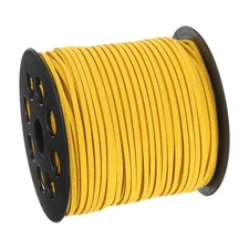 98.43Yard 2.6mm Flat Leather Cord Suede String for DIY Crafts, Egg Yellow