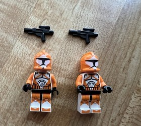 Lego Star Wars, Mini Figure Orange Bomb Squad Set Of Two With Weapons 7913