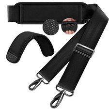 60 Inch Shoulder Strap, Ultra-Thick and Padded with Metal Swivel 60" Black