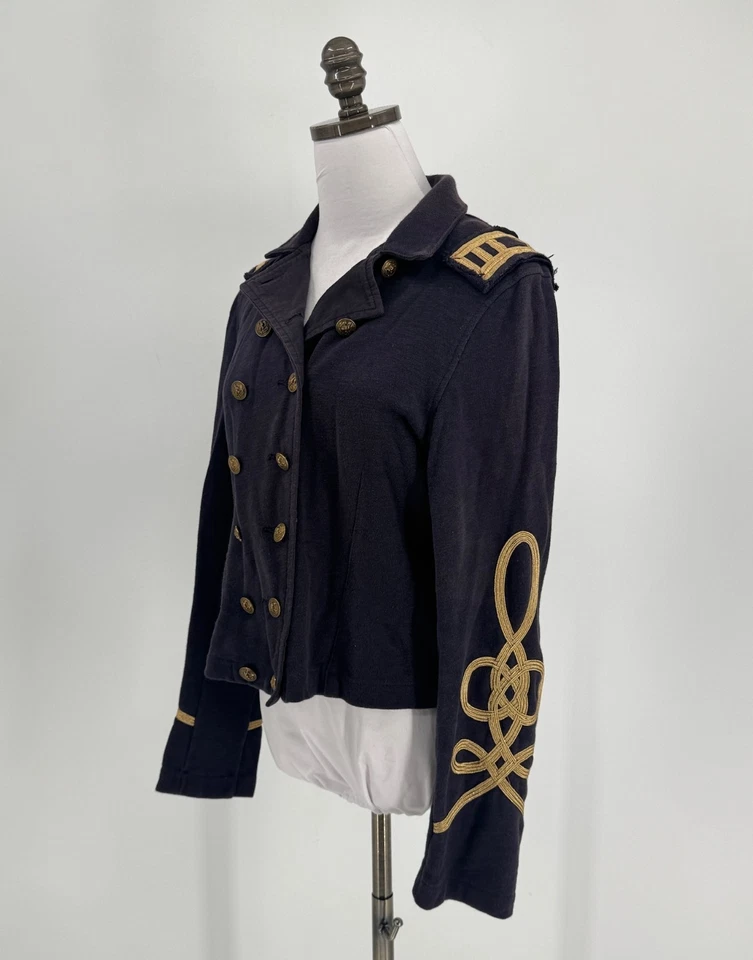 Chaqueta Militar Ralph Lauren Denim & Supply Mujer Azul Dorado Bordada Talla M Foto 3 de 4