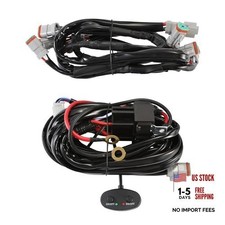 Wiring Harness Kit for 8 LED Pod Lights 50A Fuse and 60A Relay 3 PIN DT Plug