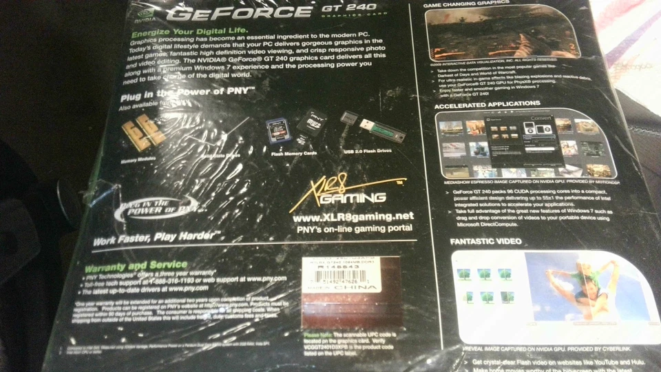 GeForce GT 240 PNY Verto 1024MB GDDR3 PCI-Express 2.0 DVI+VGA+HDMI Graphics Card - Image 2 of 2