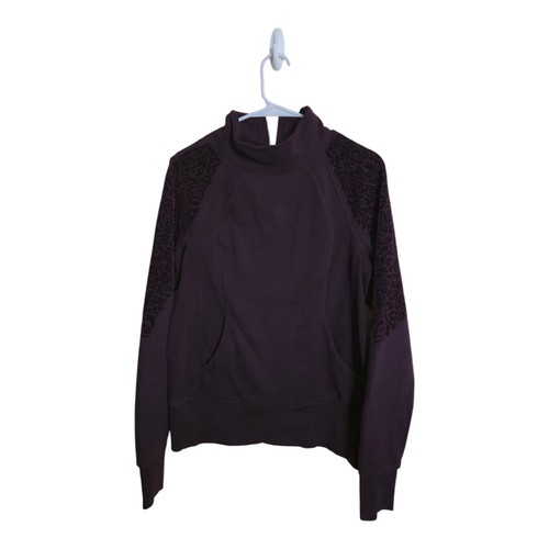 Lululemon Sweatshirt Women 8 Floral Flock Black Cherry Athleisure Sportswear Gym