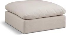 187Beige-Ott Comfy Collection Modern | Contemporary Upholstered Ottoman, Rich Be