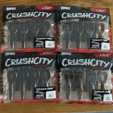 Rapala Crush City Cleanup Craws Lot of 4 Packs 7 Per Pack Black Red Flake