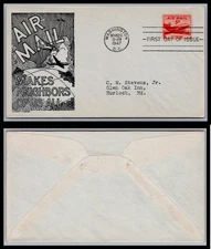 US FDC # C32 5c DC4 Skymaster large Anderson black  1946, 9Q3122