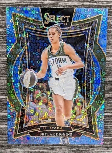 2025 Skylar Diggins 16 Panini Select WNBA Concourse Blue Disco Prizm #001/125
