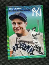 2023 Topps Chrome Platinum Anniv Lou Gehrig Platinum Toile White & Green /99