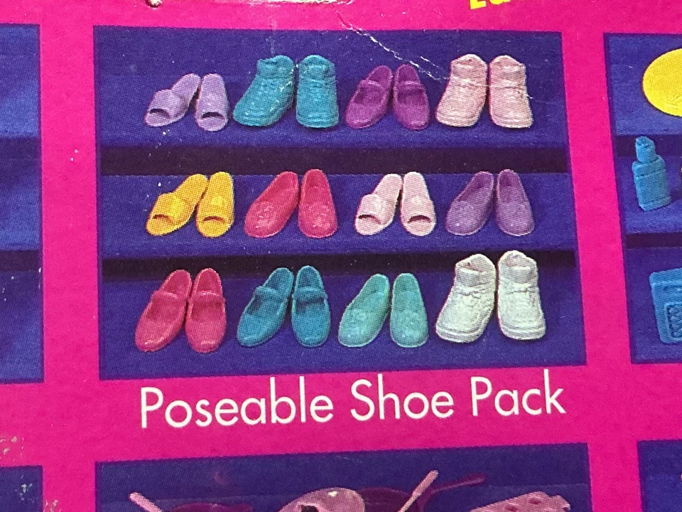 1995 Барби Poseable туфли "Little Extras" Poseable обуви упаковка Mattel #67036 новый в упаковке - Изображение 4 из 4