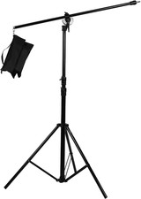 Aluminum Light Stand, 9.2Ft/2.8M Adjustable Photography Stand with Boom Arm,Sand