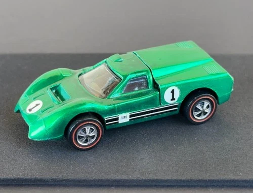 Vintage Hot Wheels Redline 1968 EARLY Green Ford J Car US - No Latch Stop! NM+!