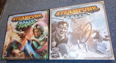 Steampunk Rally Original +Fusion Bundle (2 games,EN,2015,2021,like new,Rennspiel