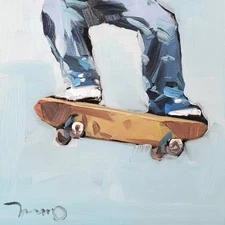 Jose Trujillo Art PRINT 16x16 Collectible Artist Painting Skater Legs