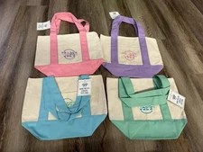 New With Tag Trader Joe’s Mini Pastel Canvas Tote Bag Set Of 4 Colors