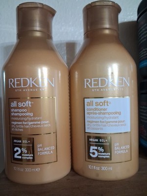 Redken All Soft Moisturizing Shampoo and Conditioner 10.1fl.oz./300ml New Free S
