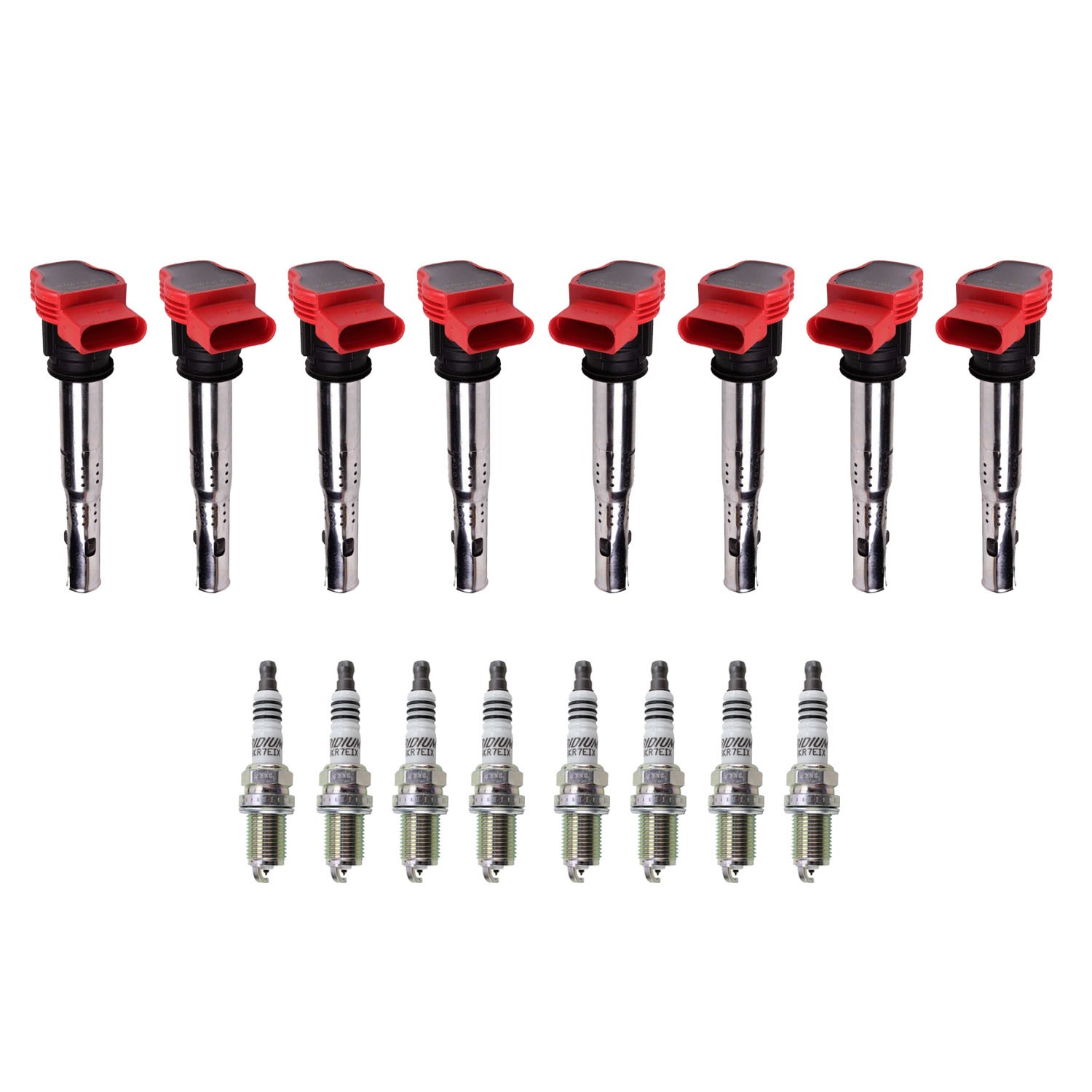 Eldor 8 Ignition Coils NGK Iridium IX Spark Plugs Kit for Audi R8 4.2L V8 11-15