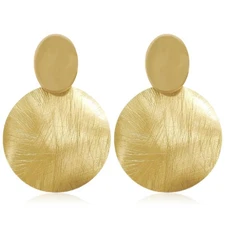 Fashion Big Disc Statement Dangle Earrings For Women Round Disc Geometric Drop E