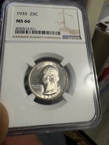 1935 Philadelphia Washington Quarter, NGC MS66 BLAST WHITE, FROSTED BEAUTY!!!!!