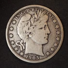 1905 **P** BARBER SILVER HALF DOLLAR ***NICE COIN!***  FREE SHIPPING! C1926