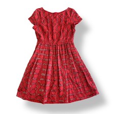 Anthropologie Moulinette Soeurs Rubied Lace Mini Dress Size 10 Red Party