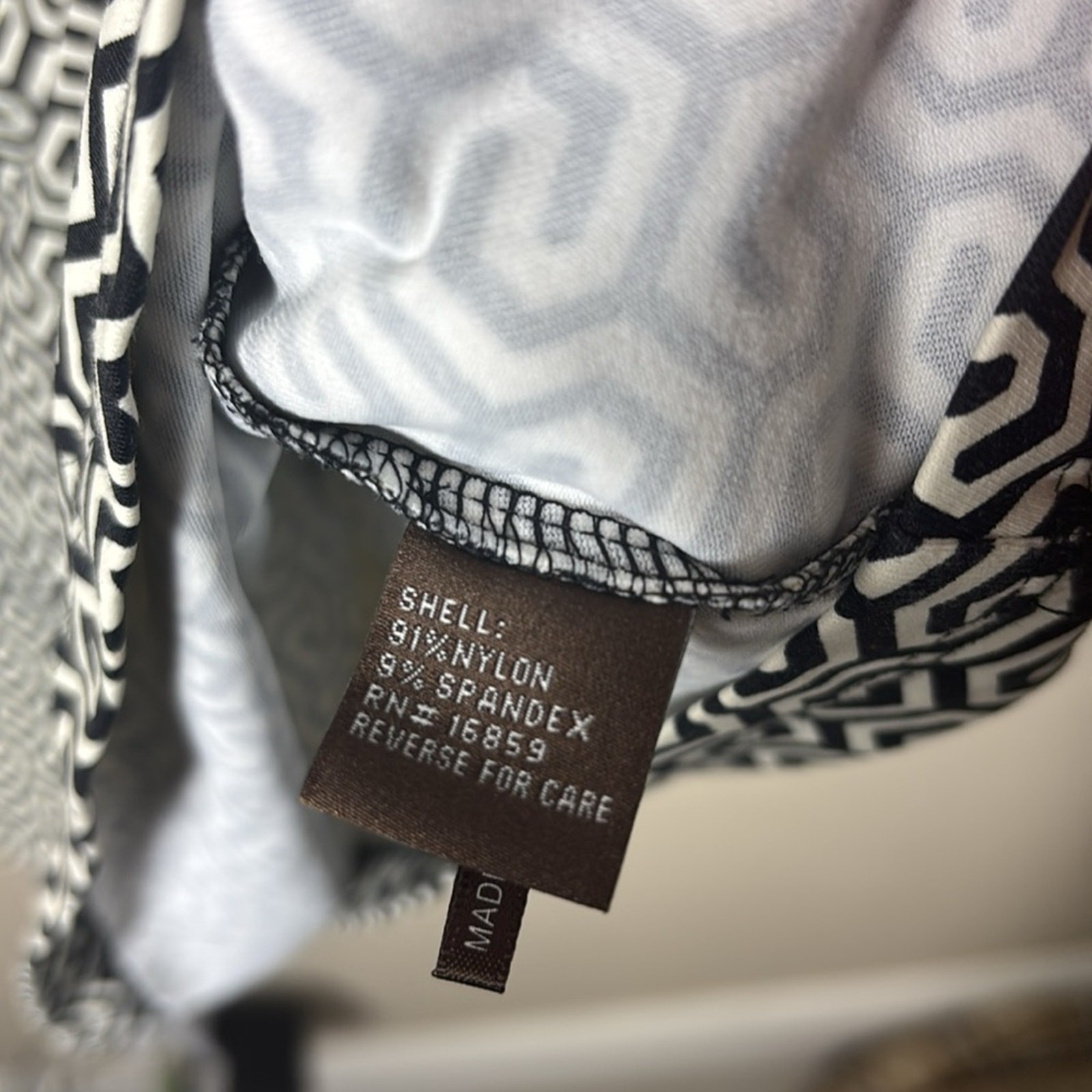 J. McLaughlin Geometric Black White Pattern Blous… - image 5