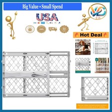 North States Paws Portable Dog Gate 26-40" Wide Pressure Mount Light Gray
