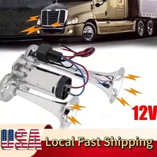 Air Train Horn Kit for Truck Car Super Loud 600DB 12V Electric Trains Horns US