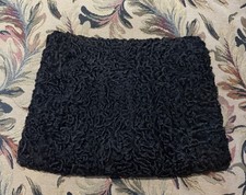 Vintage Large Black Persian Lamb Muff with Zipper Compartment