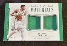 17-18 Panini National Treasures Rookie Dual Materials /99 Jayson Tatum RC Mint