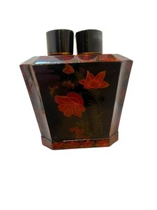 Yangjiang Lacquer Orchid and Bamboo Pattern Double-Compartment Tea Caddy