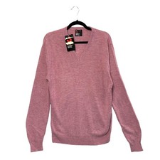 Robert Bruce Long Sleeve Sweater Vintage NWT Mens Sz L Muted Pink Union Made USA