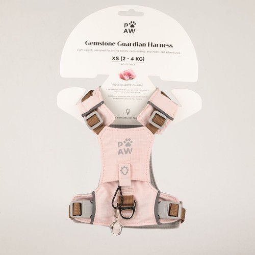 PAW - XS (2-4Kg) Dog Step-in Guardian Harness with Reflective Mesh - Soft Pink -