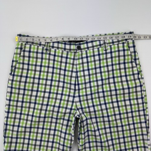 Chaps Golfshorts Herren 38 kariert grün blau weiß Flatfront Stretch Golf 78 - Bild 7 von 10